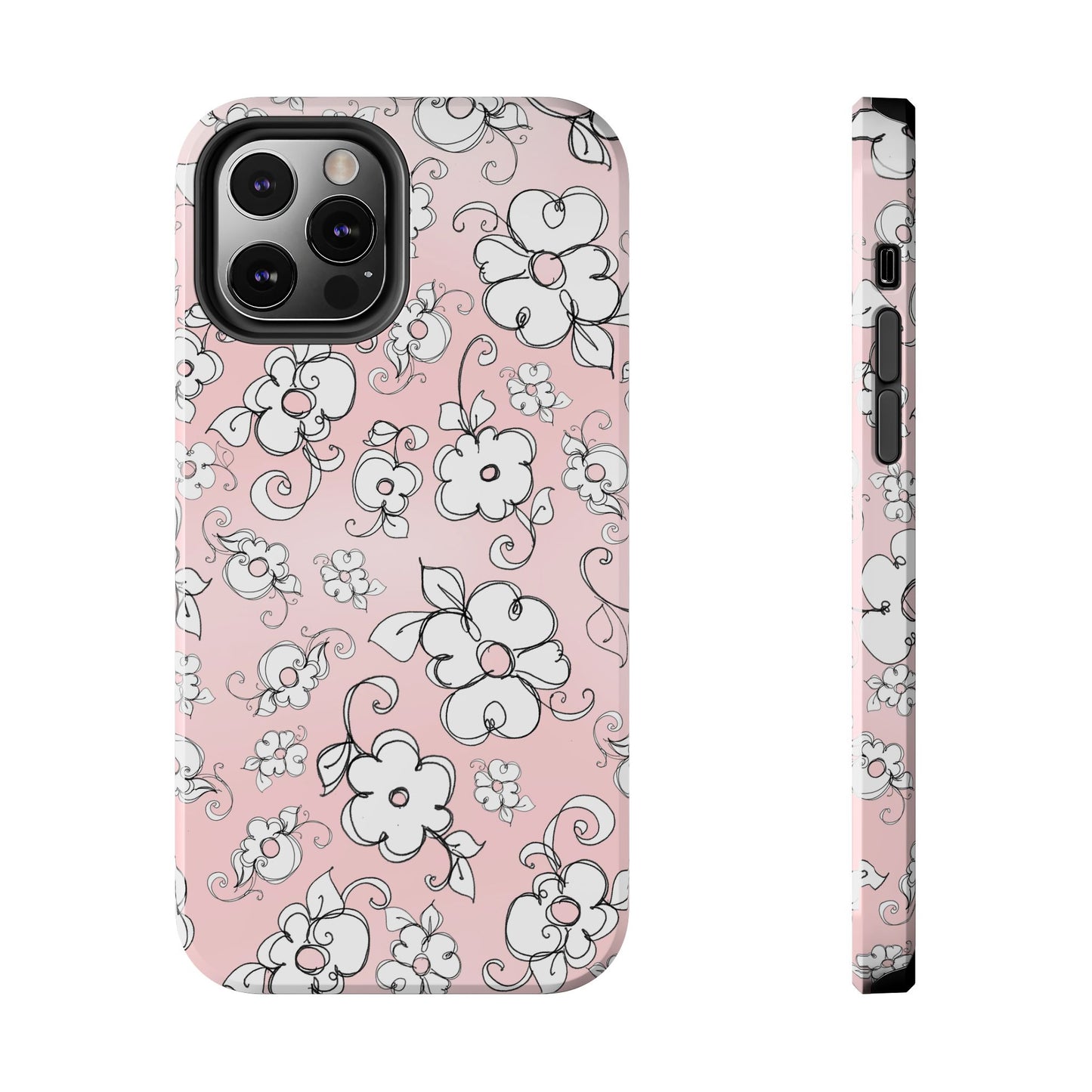 Lady Flowers Pink Sky Phone Case
