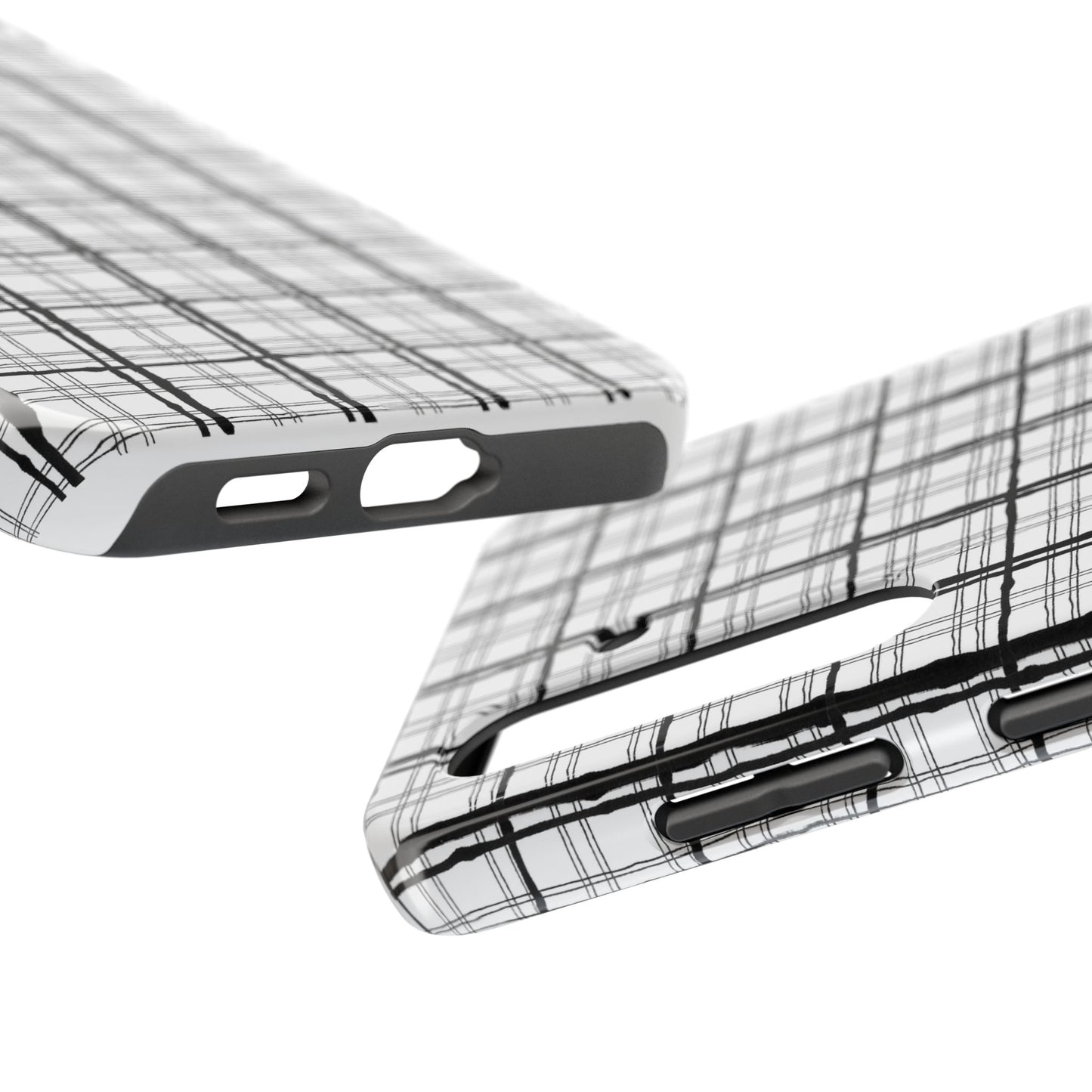 Sophistiplaid White / Black Phone Case