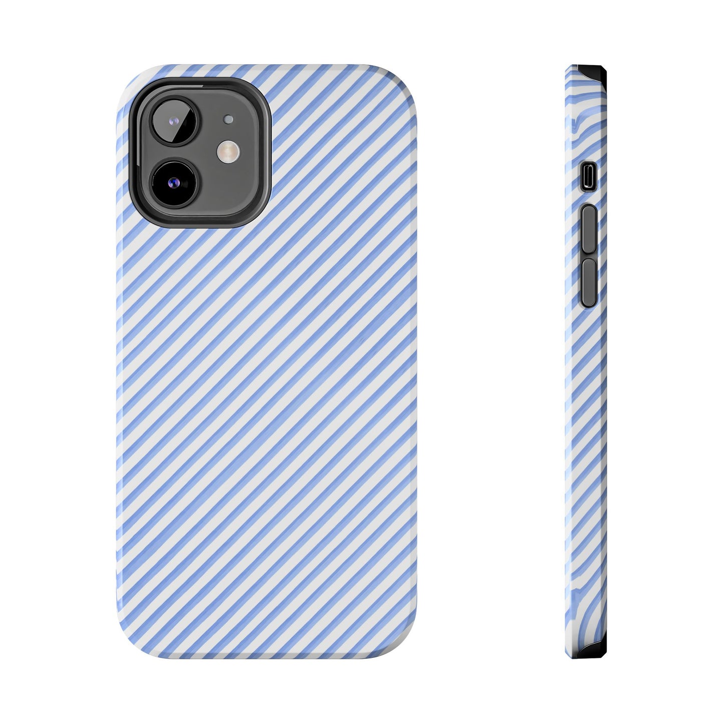 Bias Stripe Blue / White Phone Case
