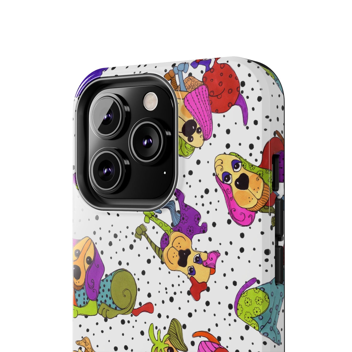 Tossed Happy Dogs White Phone Case