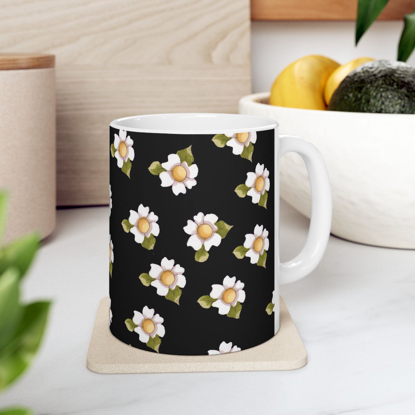 Daisies Black Cup