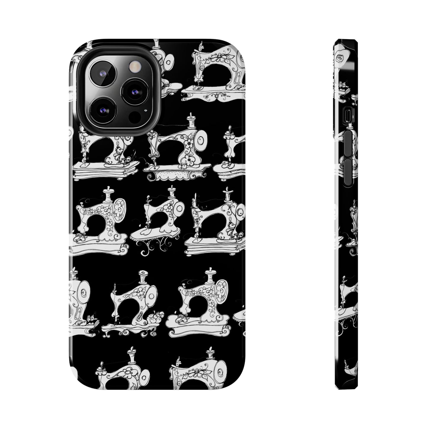 Sew Sew Black / White Phone Case