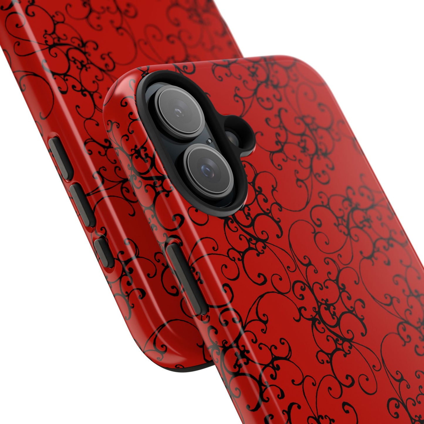 Elegant Scroll Red / Black Phone Case