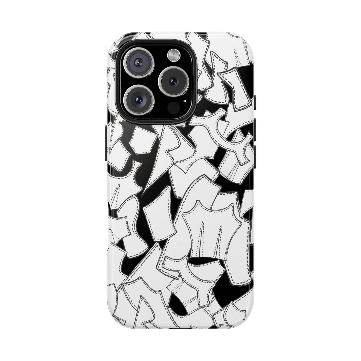 Pattern Pieces Black Phone Case