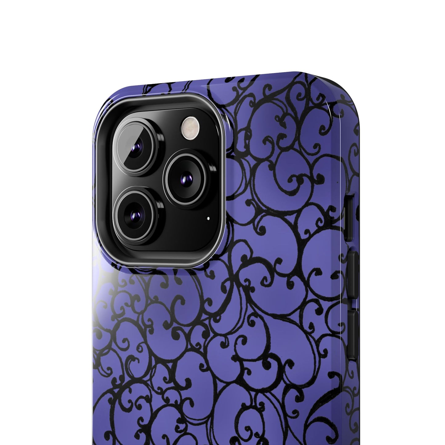 Scrollie Violet / Black Phone Case