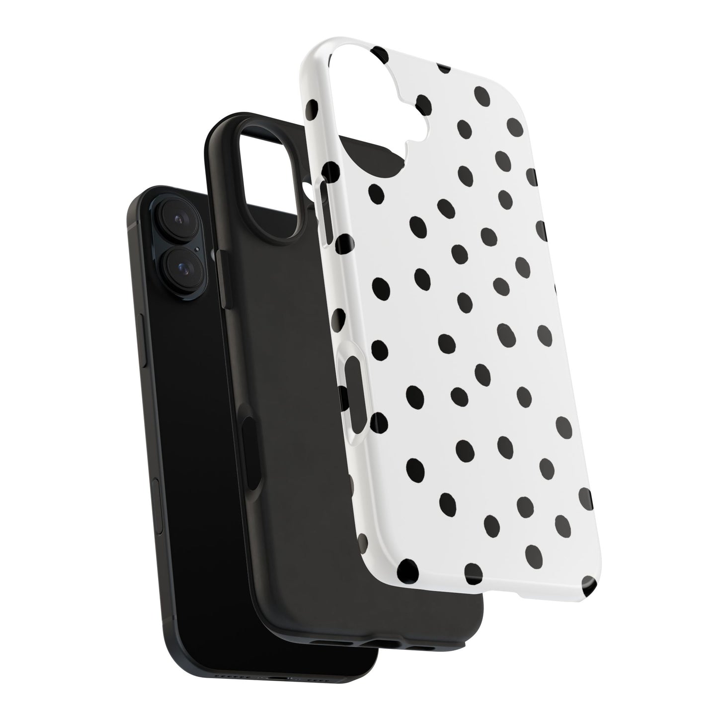 Dot White / Black Phone Case