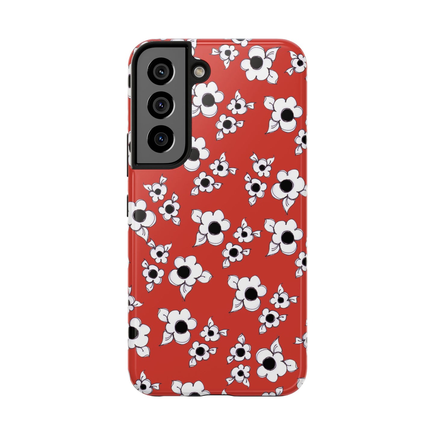 Daisy Cluster Red / Black Phone Case