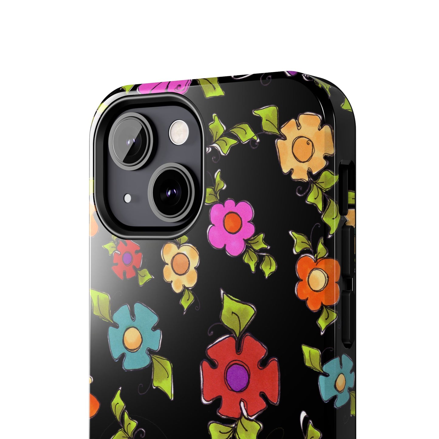 Dog Blooms Black Phone Case