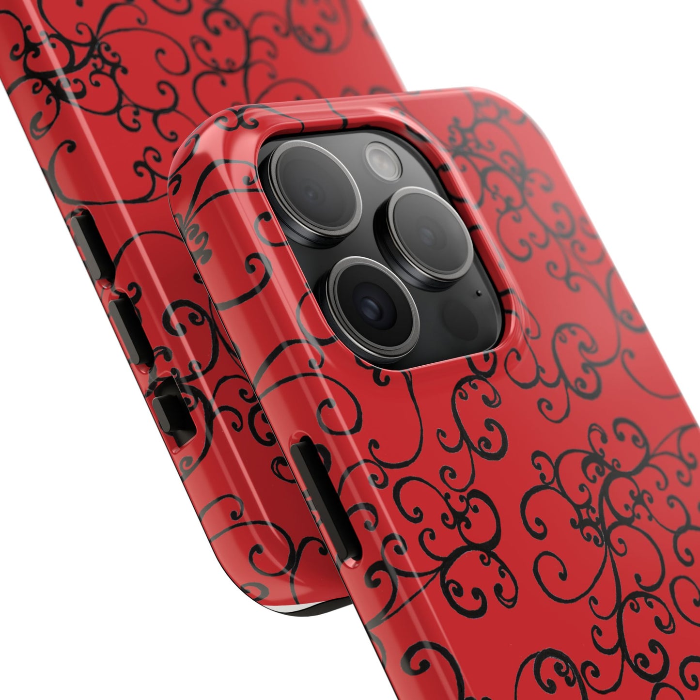 Elegant Scroll Red / Black Phone Case
