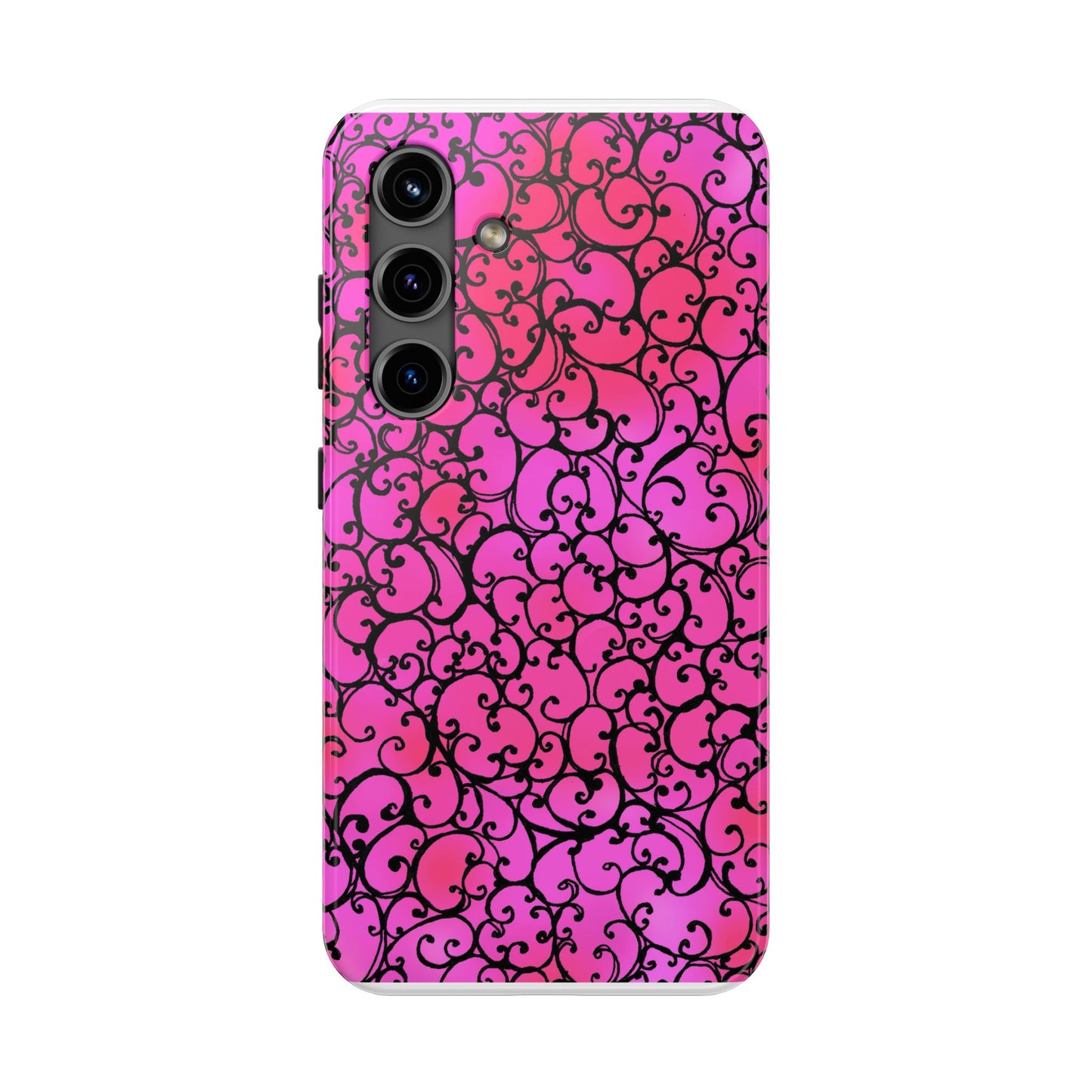 Scrollie Cerise / Black Phone Case