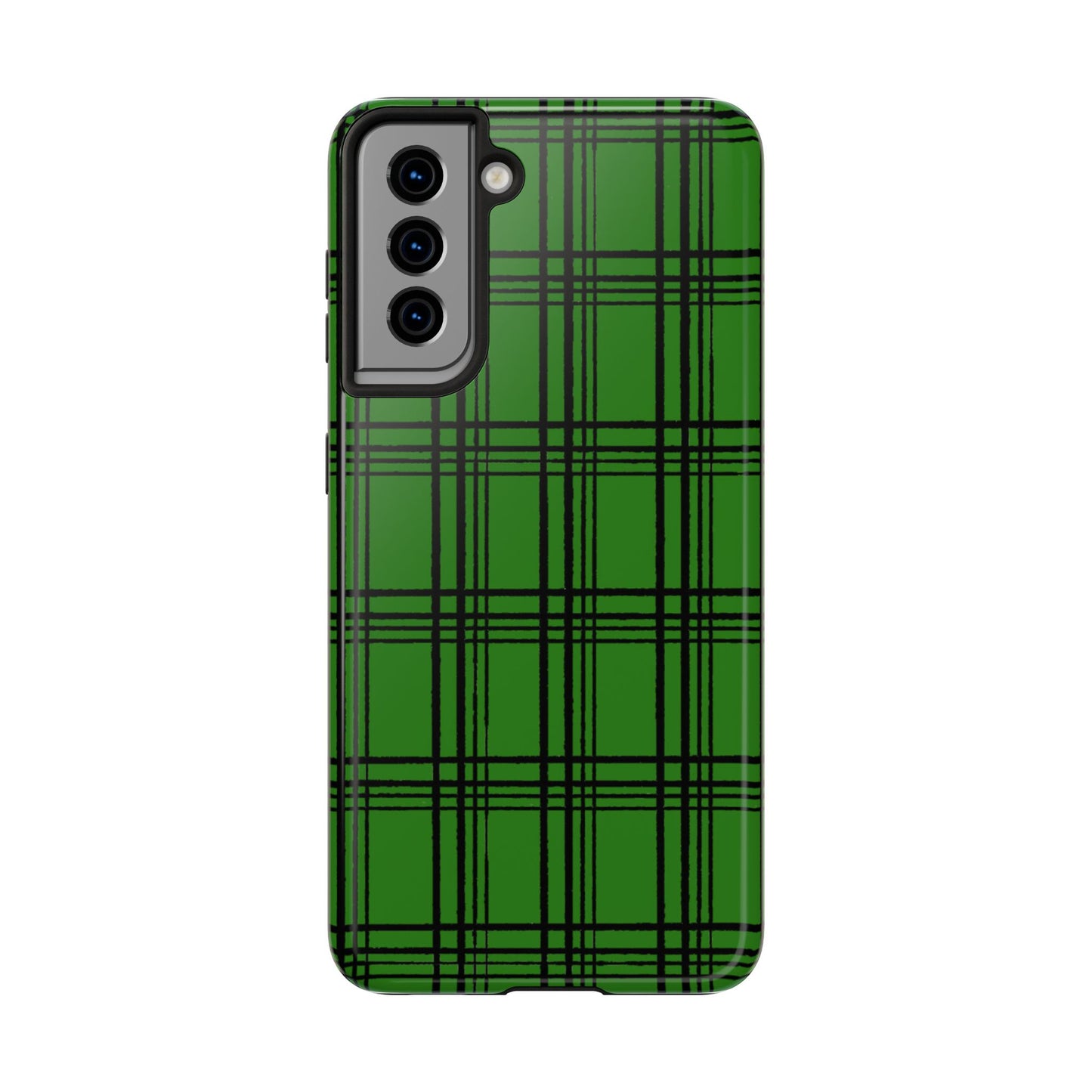 Glad Plaid Green / Black Phone Case