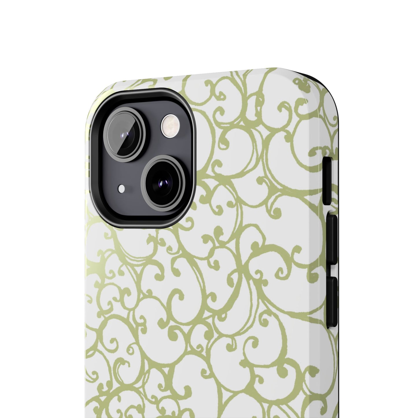 Scrollie White / Green Phone Case