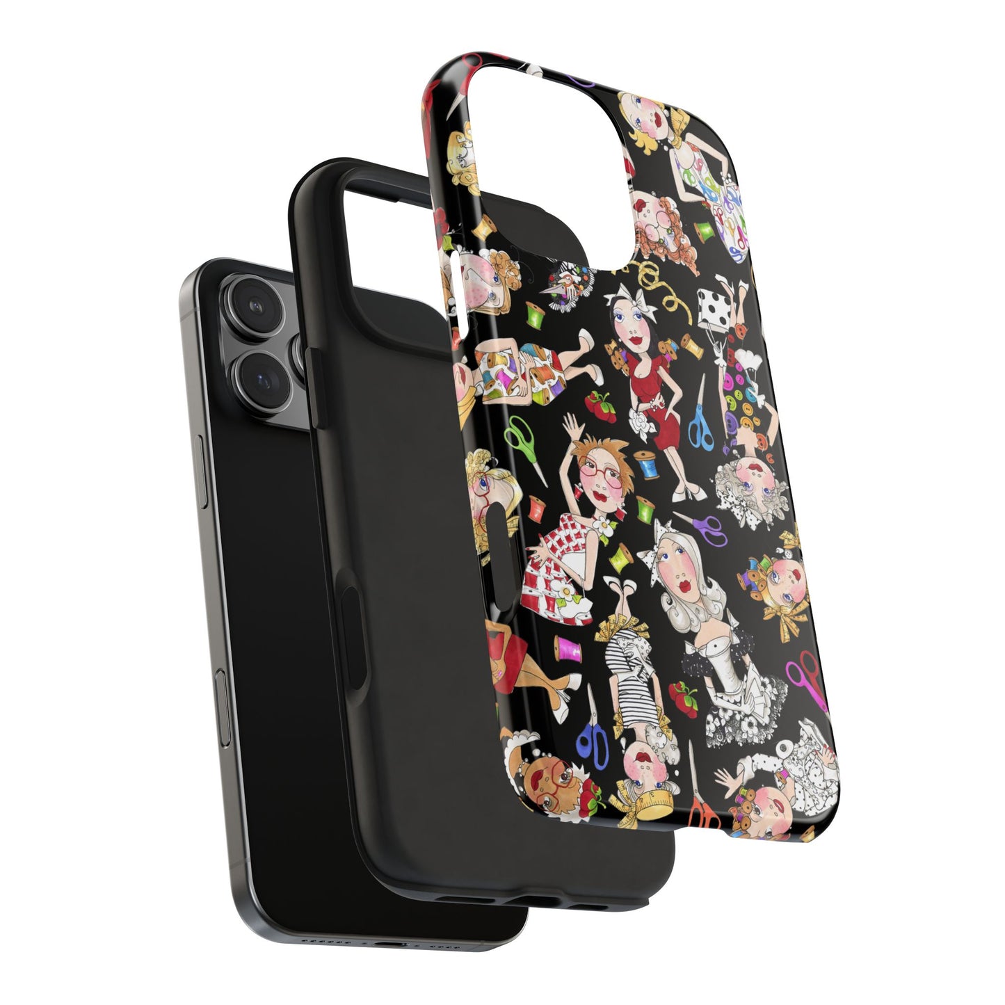 Sew Tossed Black Phone Case
