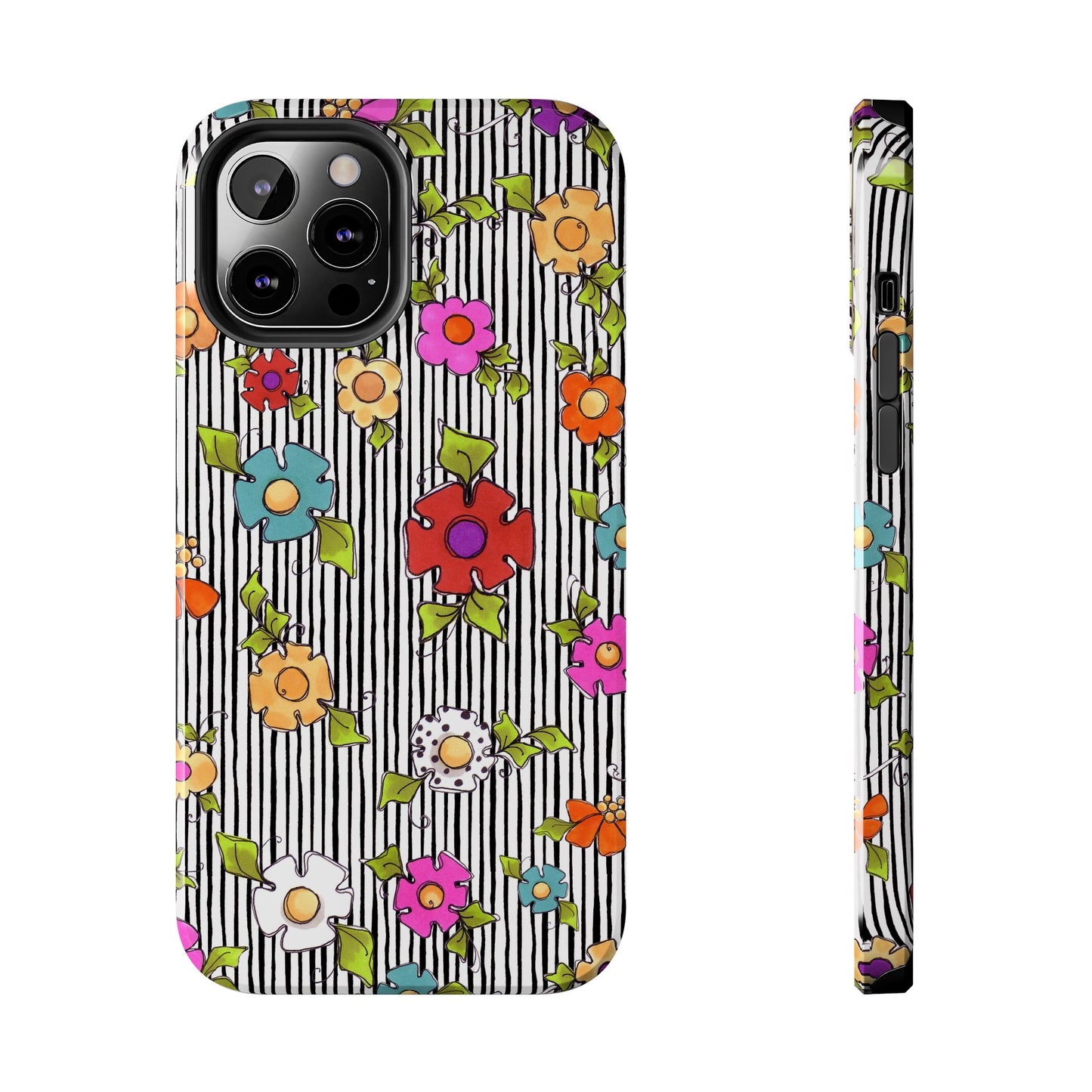 Dog Blooms White / Black Phone Case