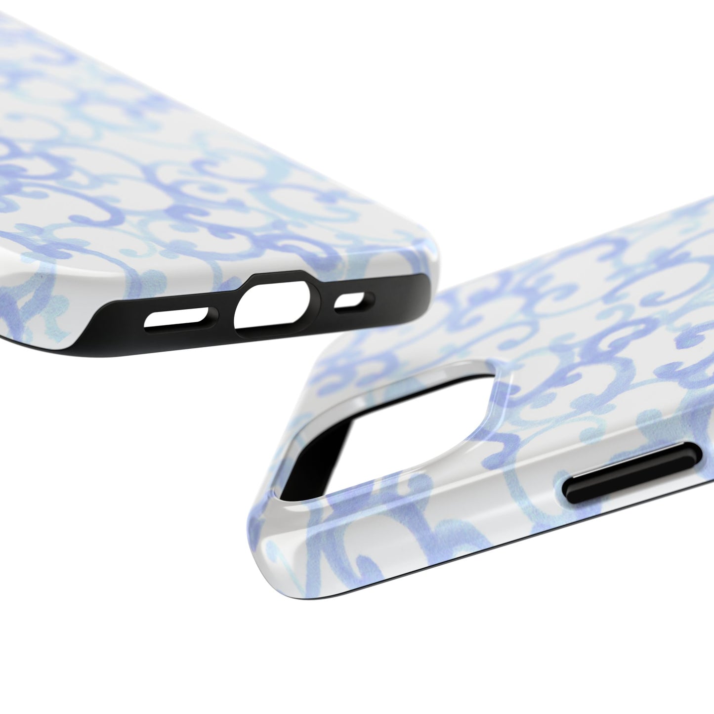 Scrollie White / Blue Phone Case
