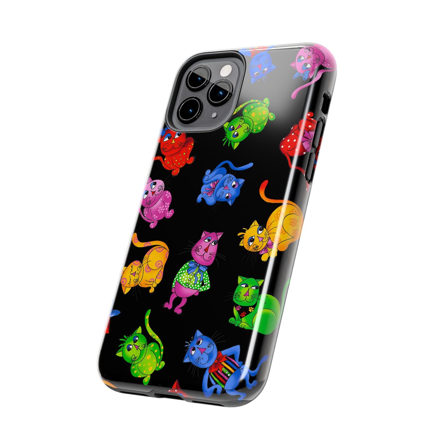 Tossed Cool Cats Black Phone Case