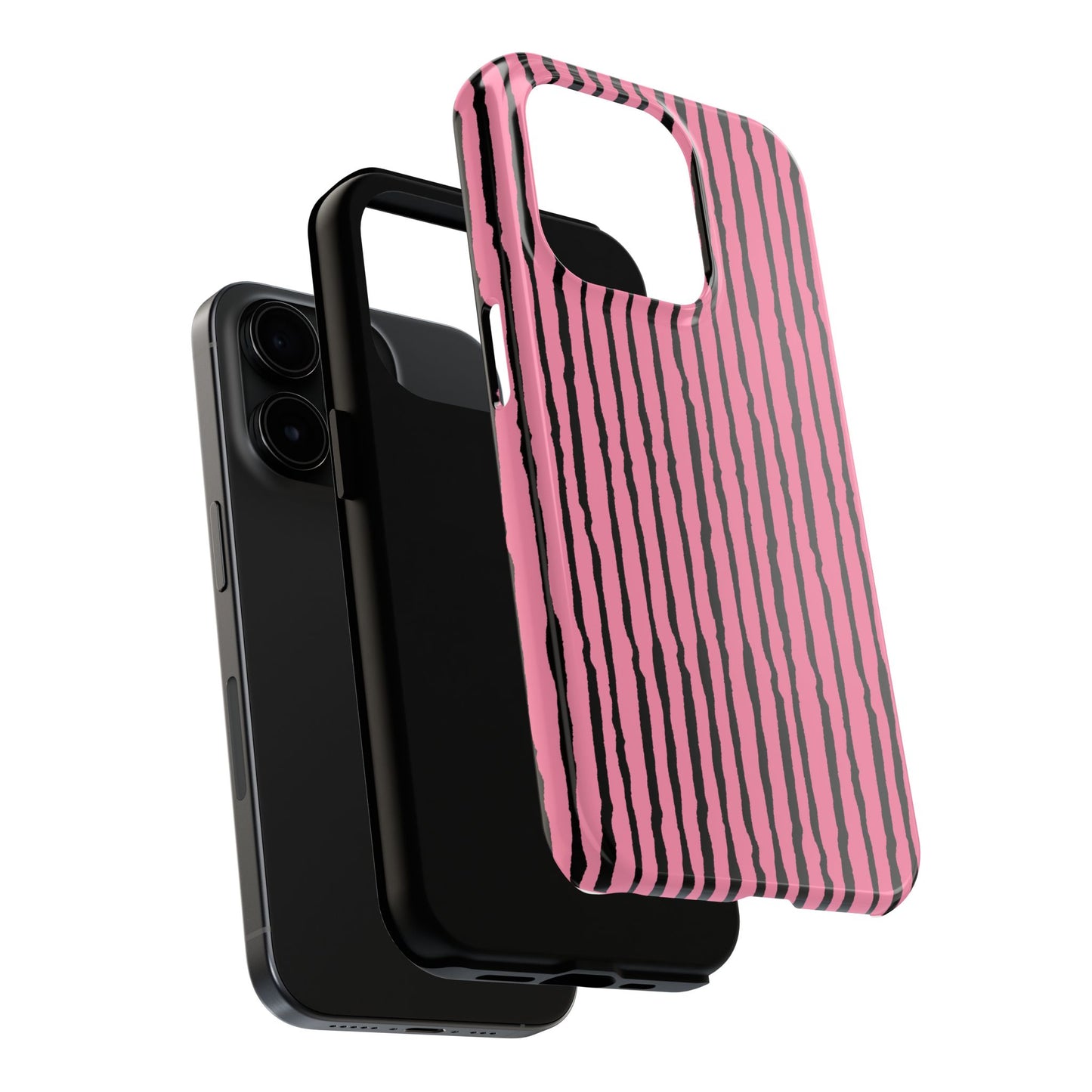Sorta Stripe Pink / Black Phone Case