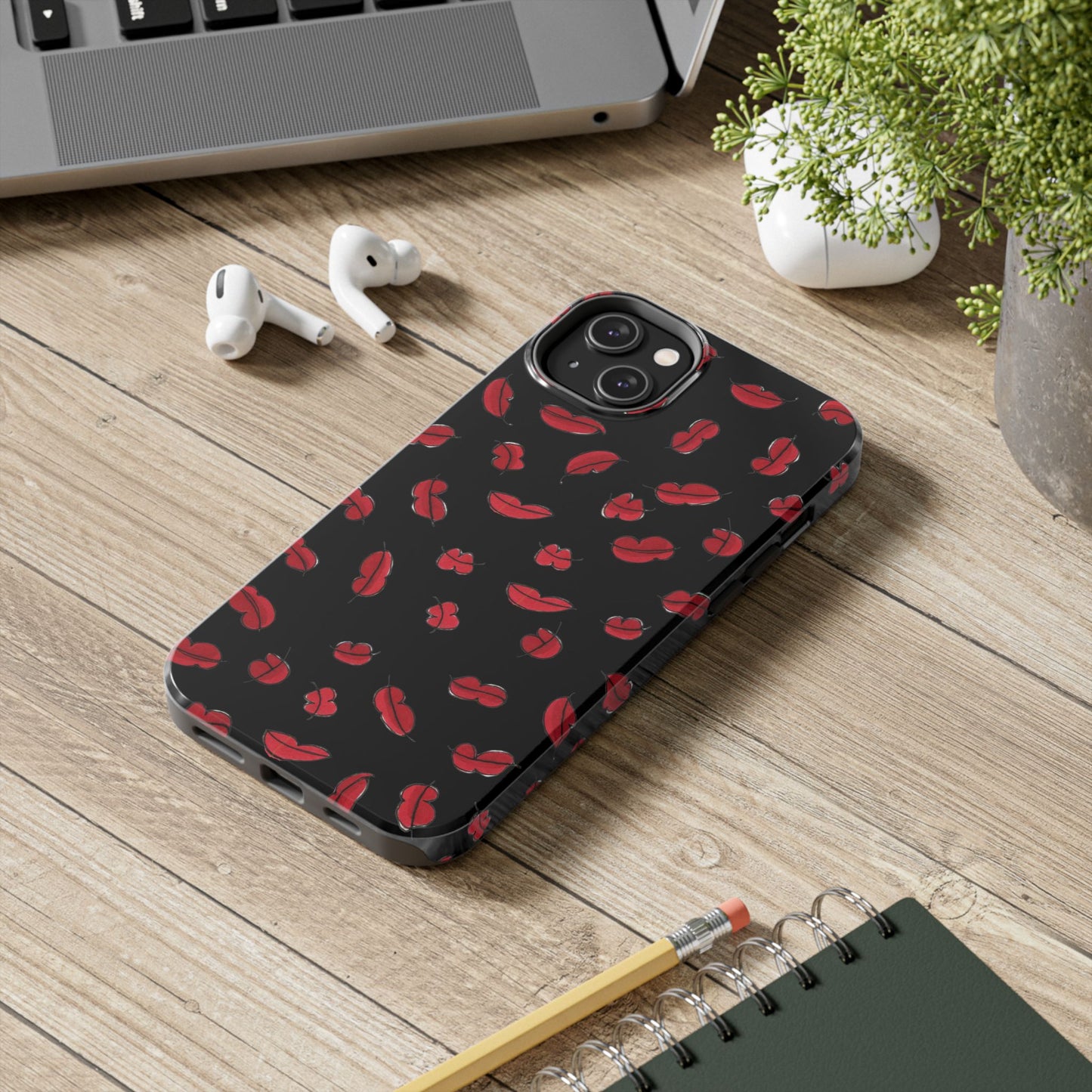 Lotsa Lips Black Phone Case