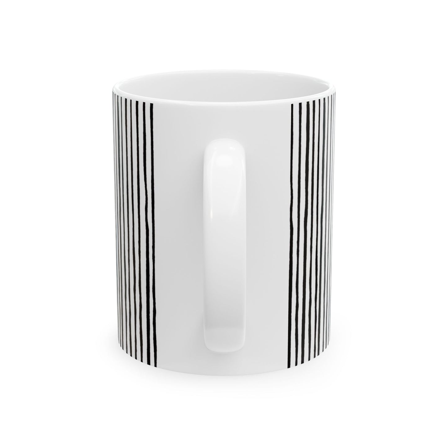 Quirky Bias Stripe White / Black Cup