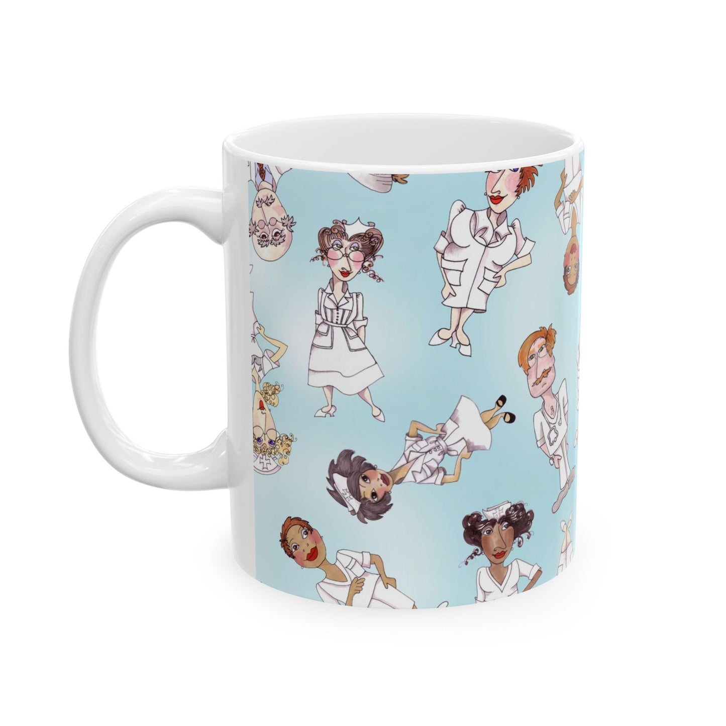 Tossed Nurses Aqua Cup