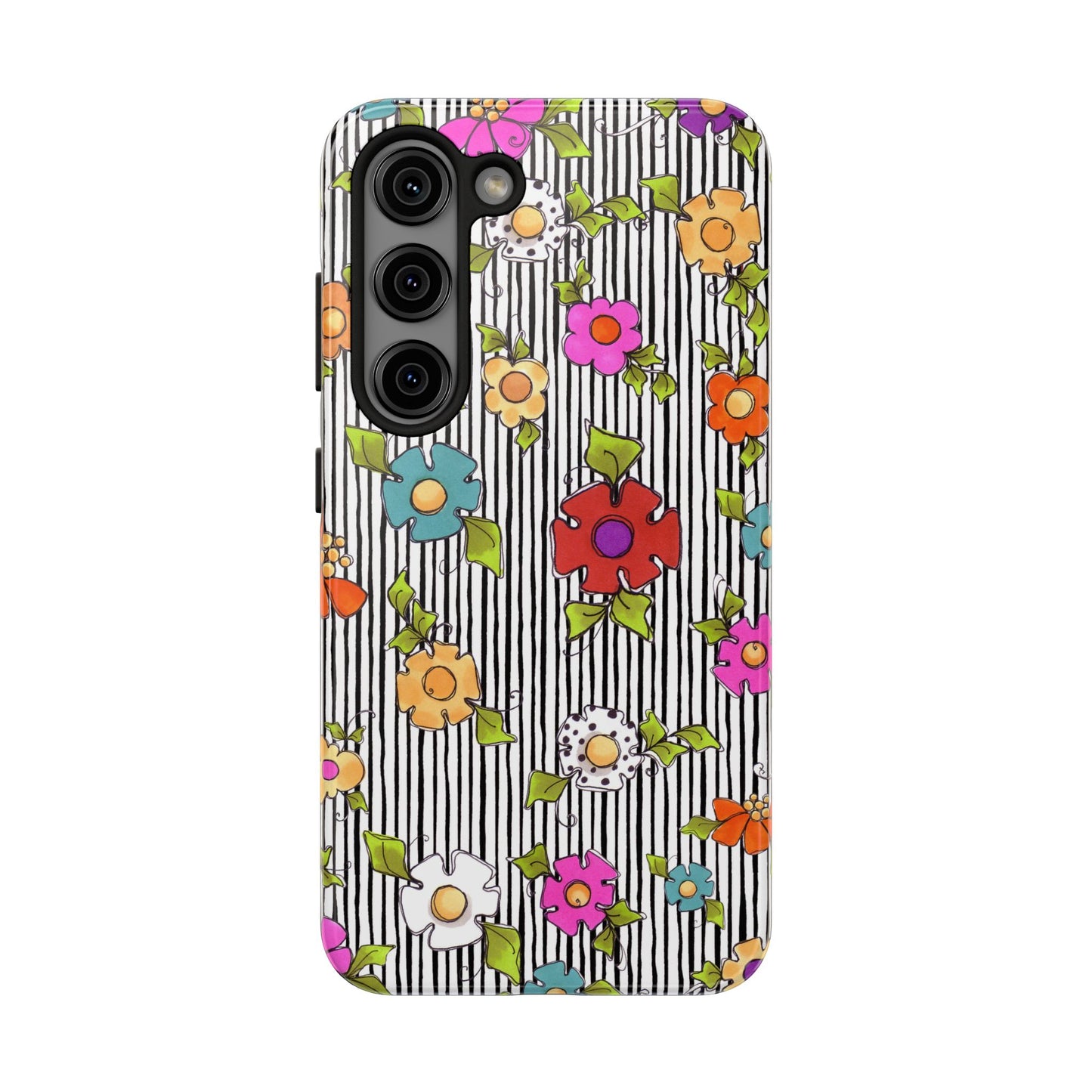 Dog Blooms White / Black Phone Case