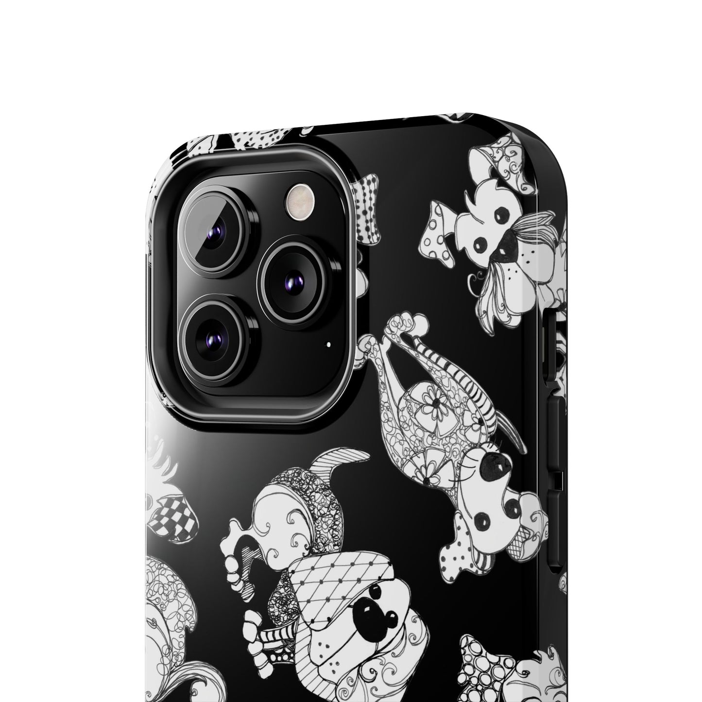 Doodle Dogs Black Phone Case