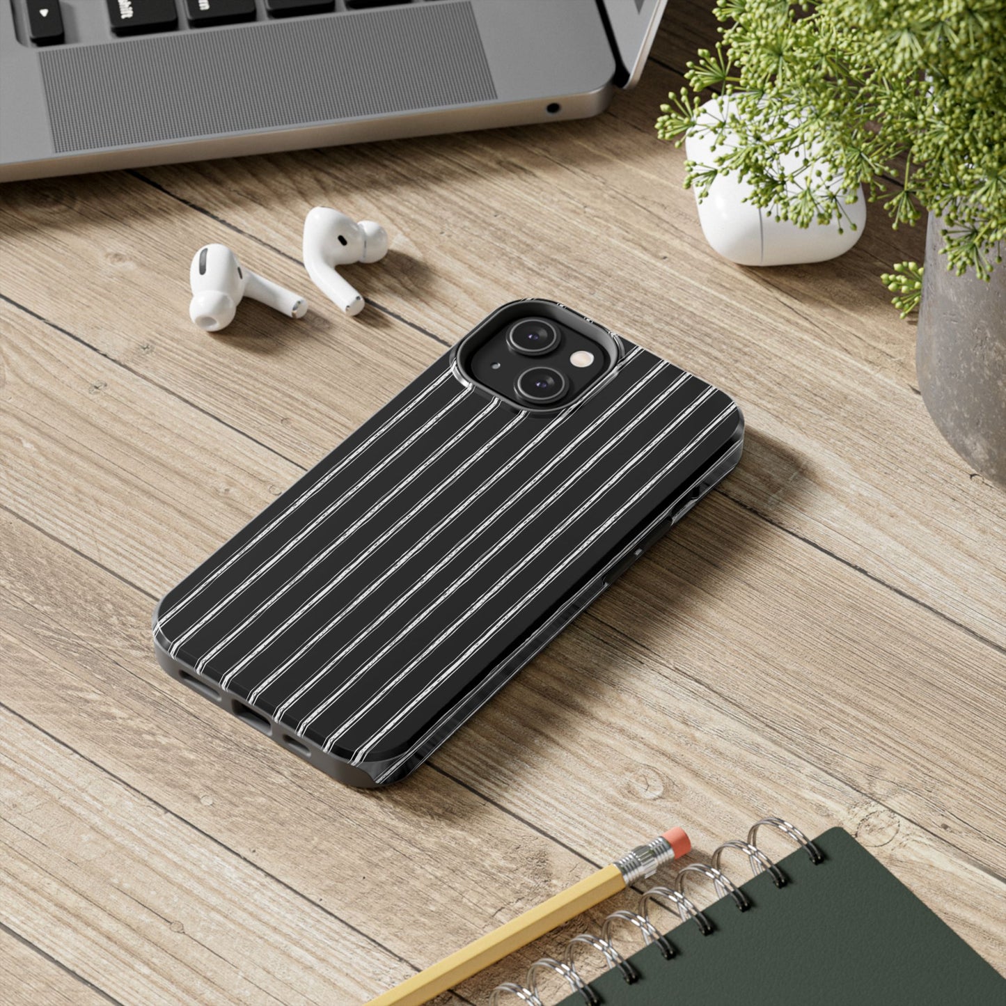 Napkin Stripe Black / White Phone Case