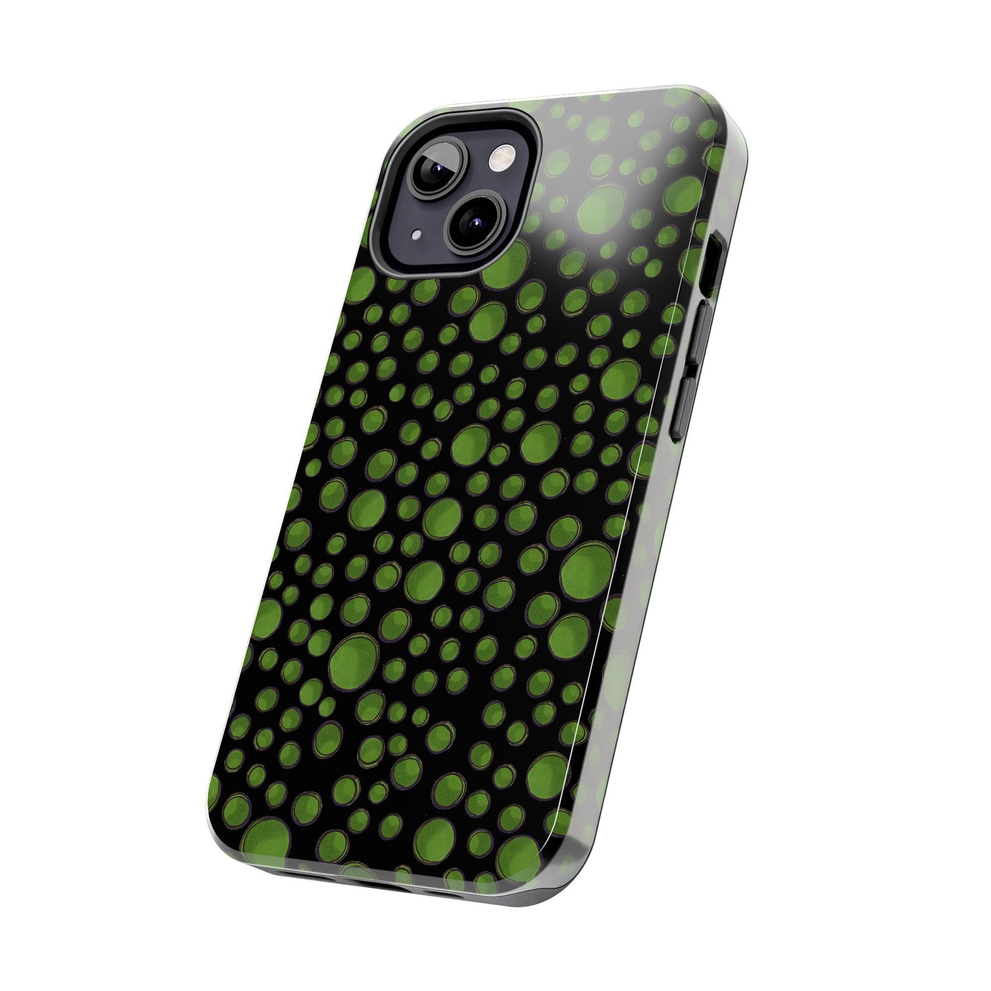 Dot Assortment Black / Green Phone Case