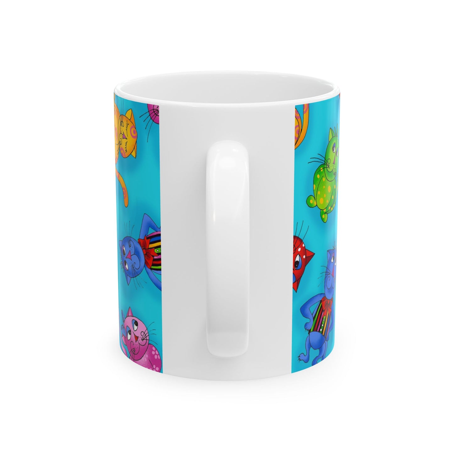 Tossed Cool Cats Turquoise Cup