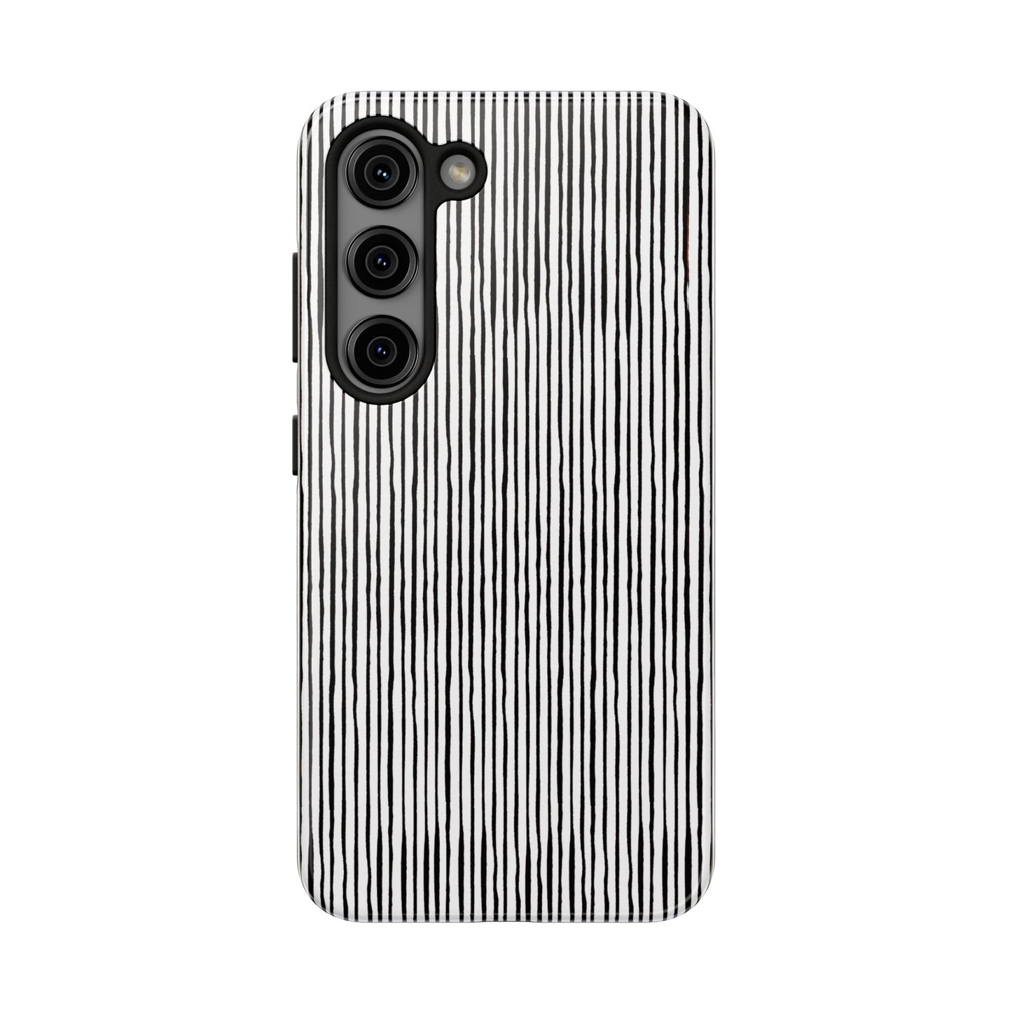 Quirky Pin Stripe White / Black Phone Case