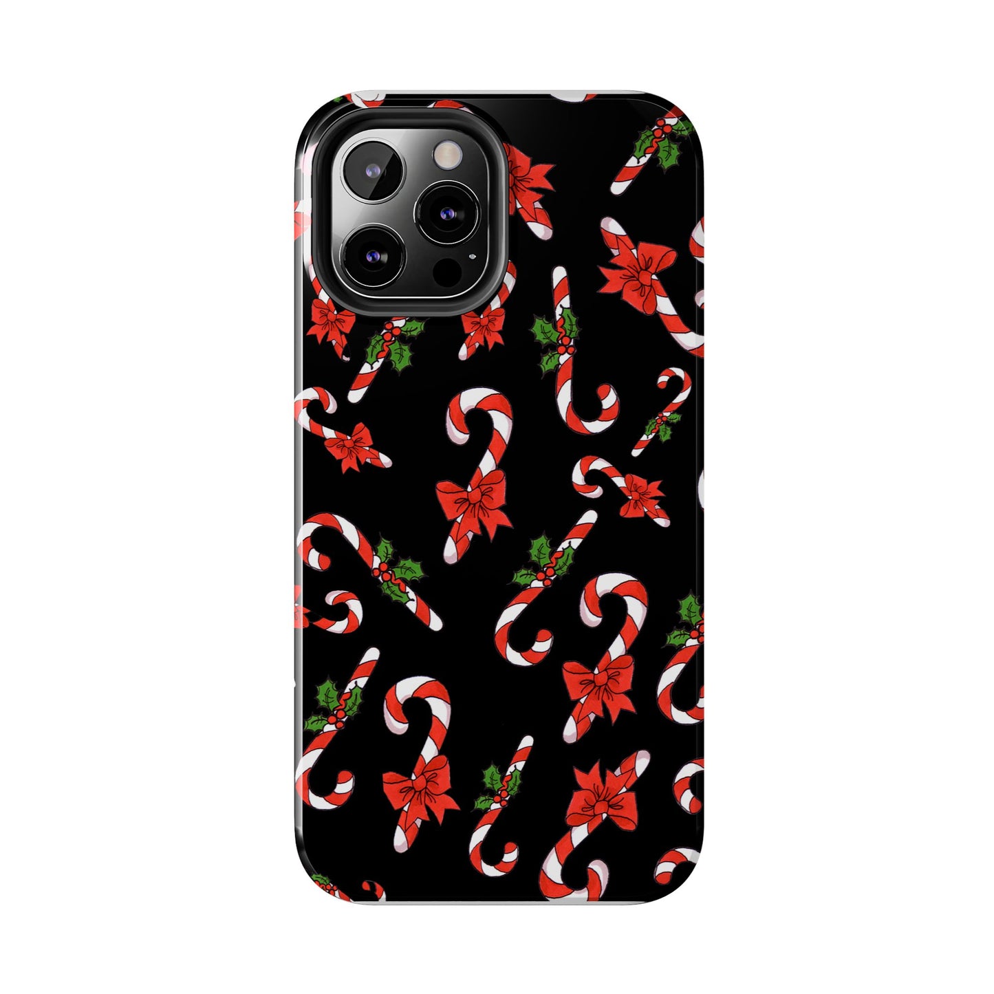 Candy Cane Crowd Black Phone Case