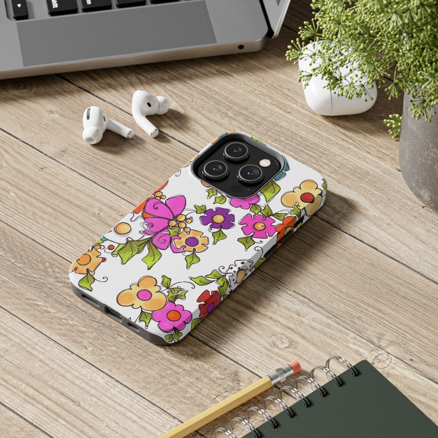 Happy Blooms White Phone Case
