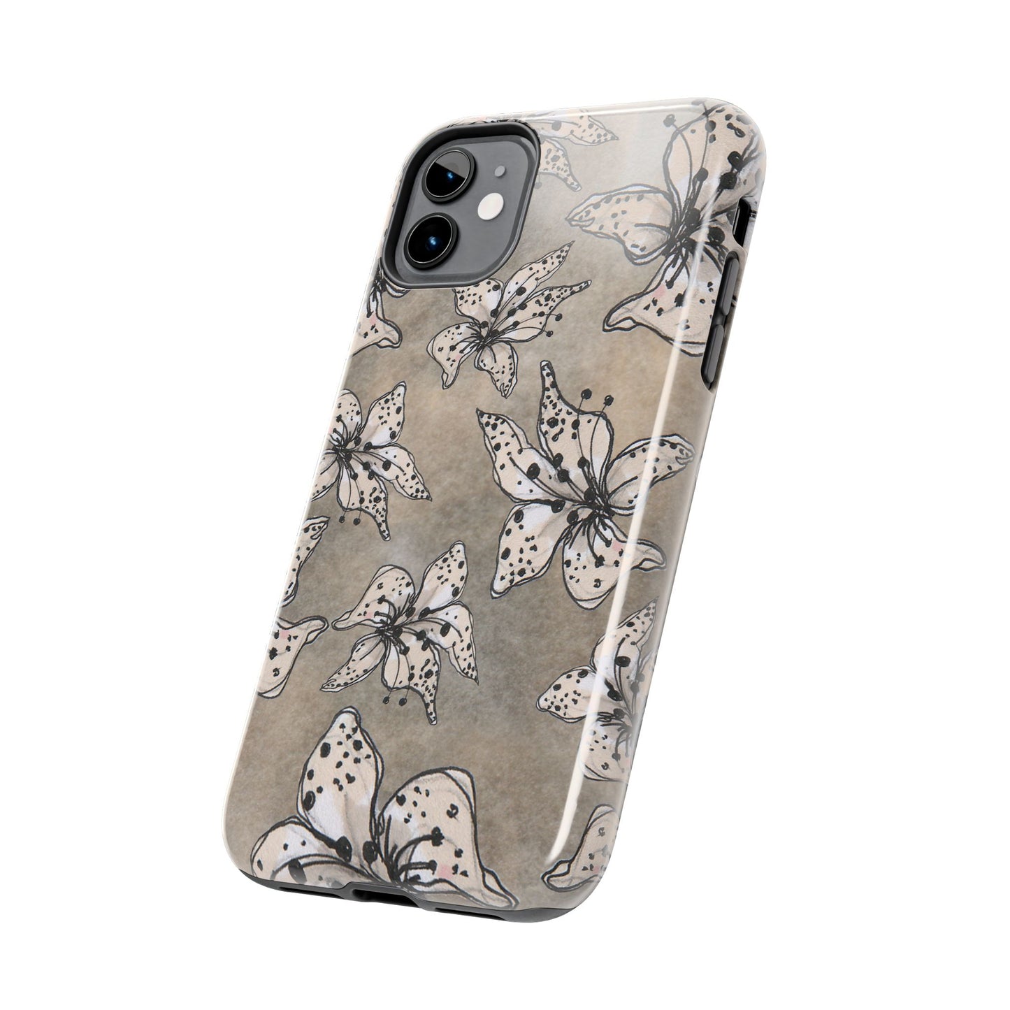 Spotted Lilies Gray Phone Case