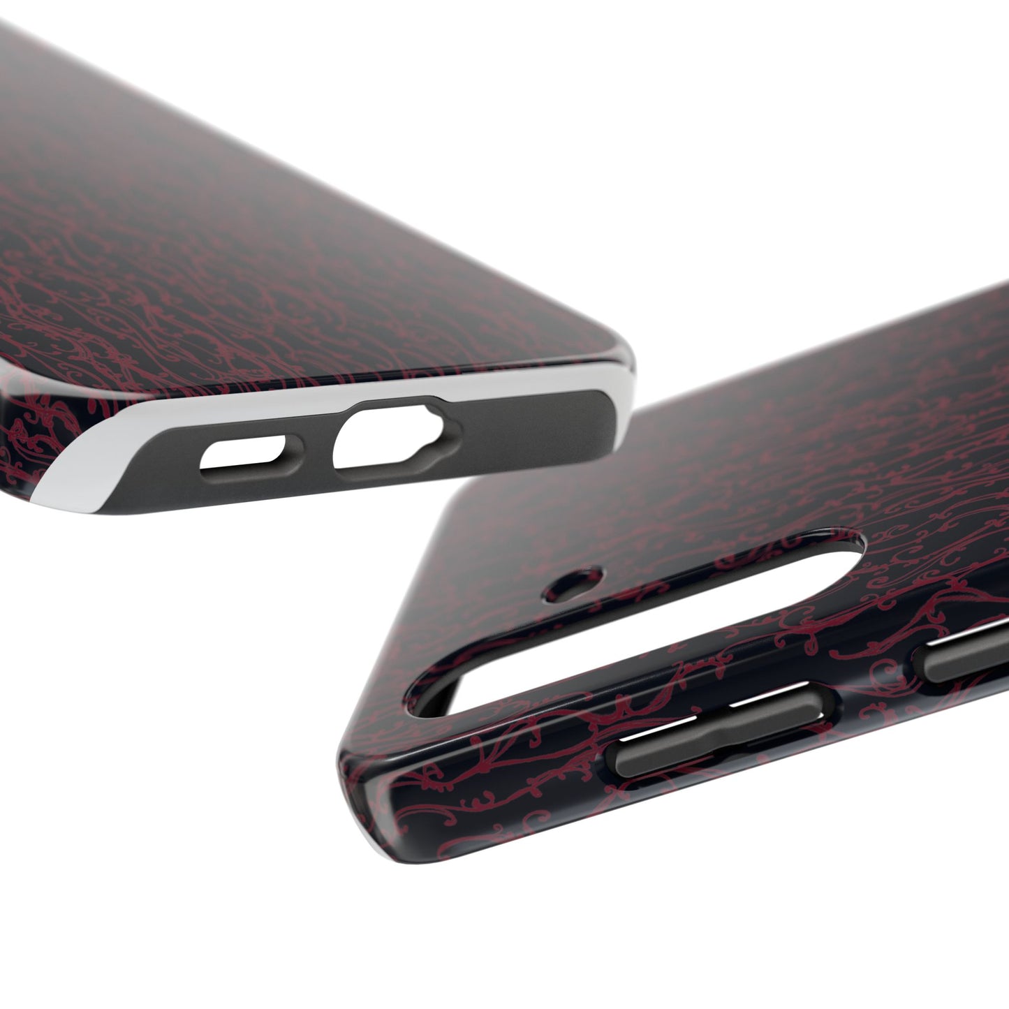 Swan Scroll Black / Red Phone Case