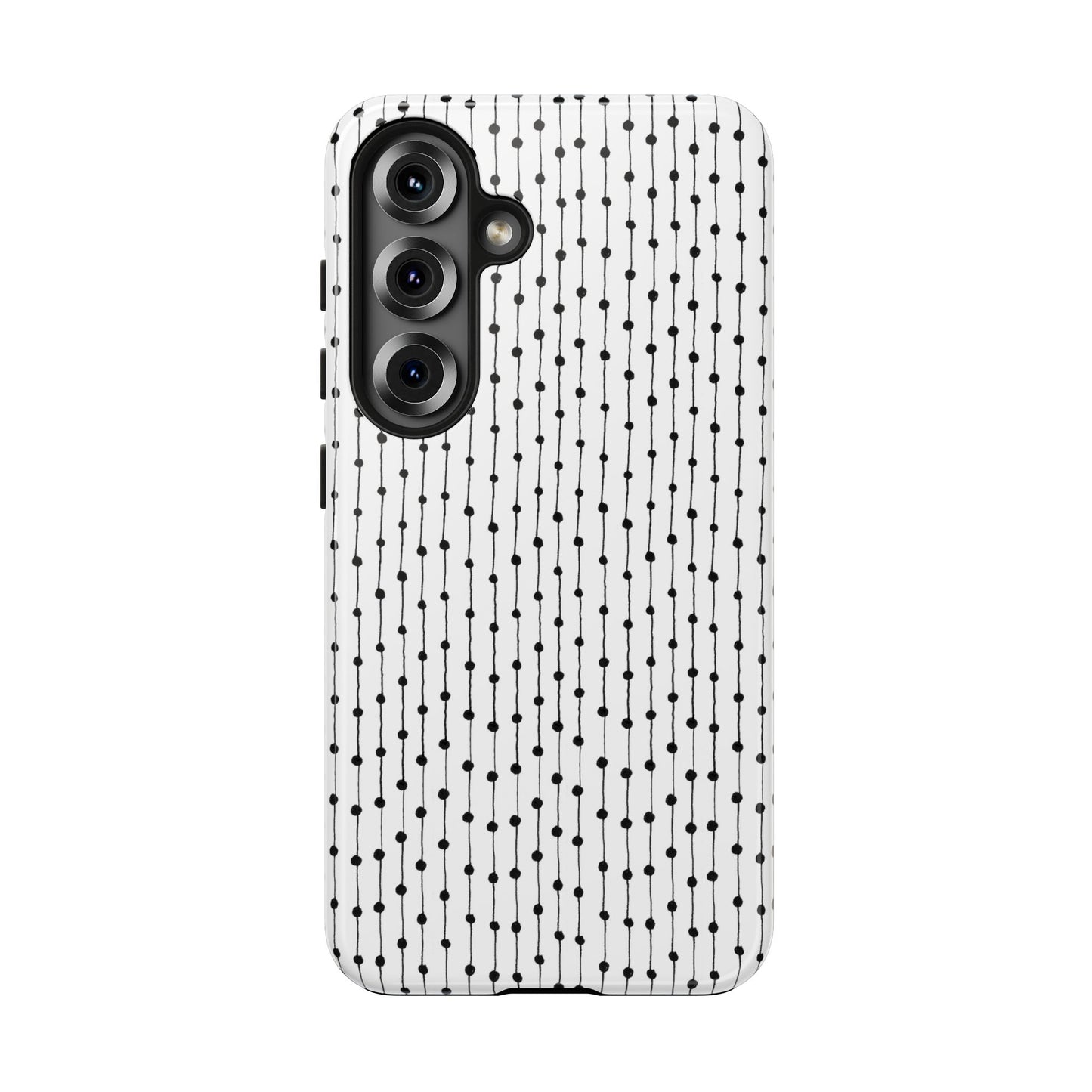 Pin Stripe White / Black Phone Case