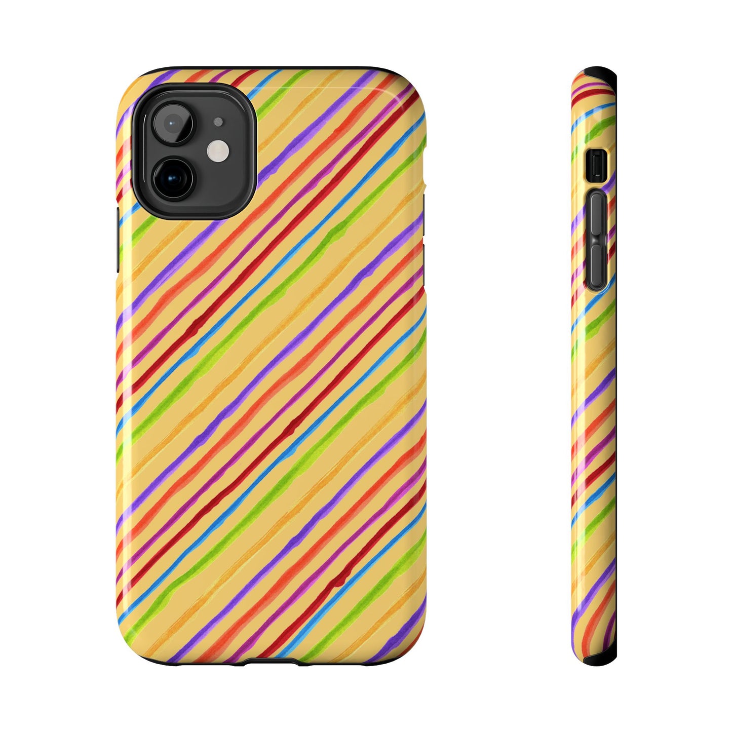 Calico Stripe Yellow Phone Case