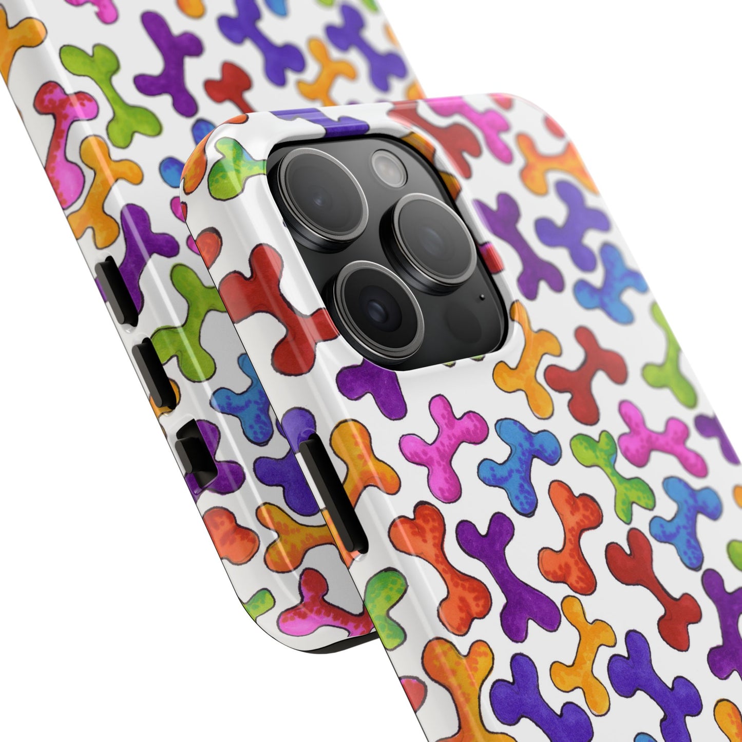 Fancy Bones White / Multi Phone Case