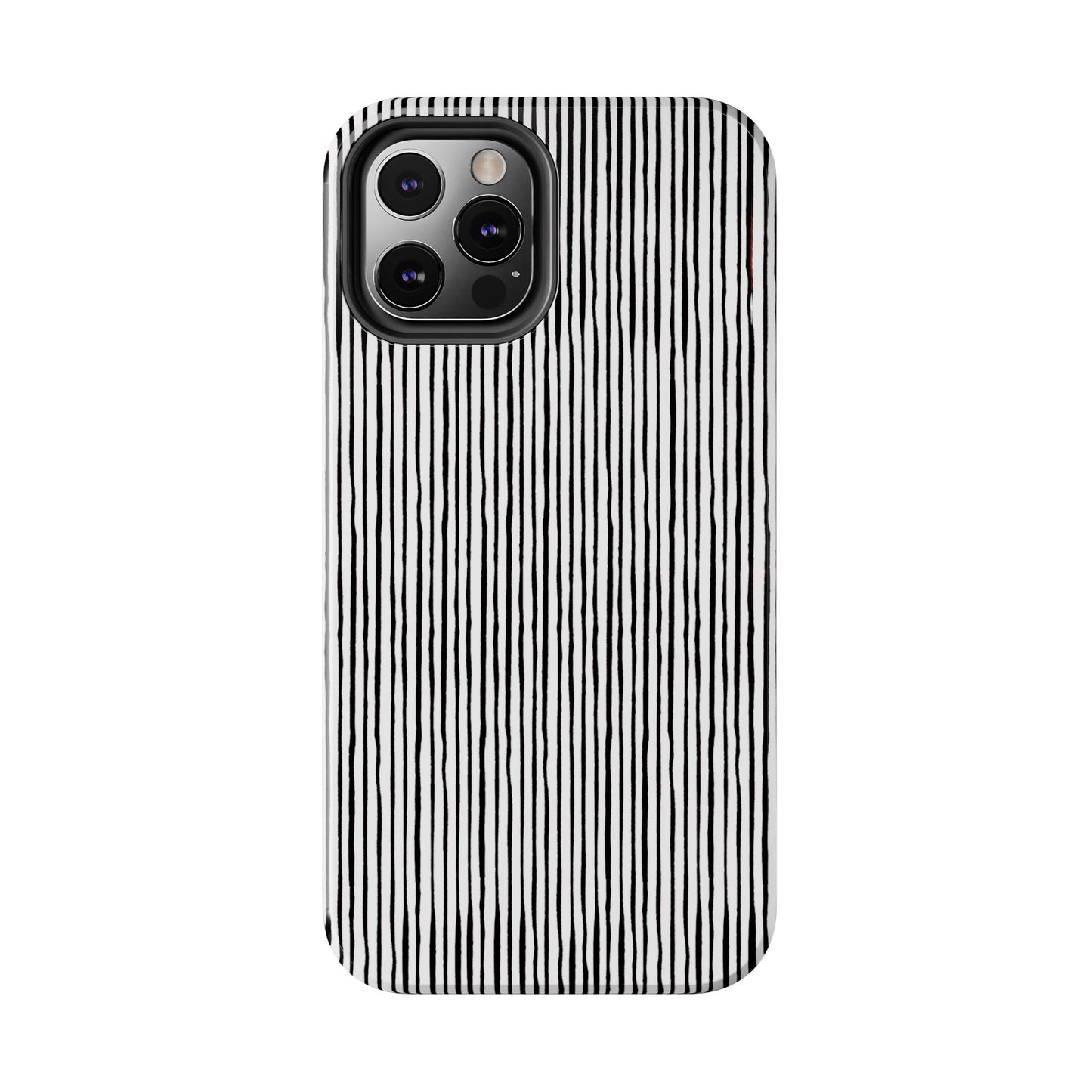 Quirky Pin Stripe White / Black Phone Case