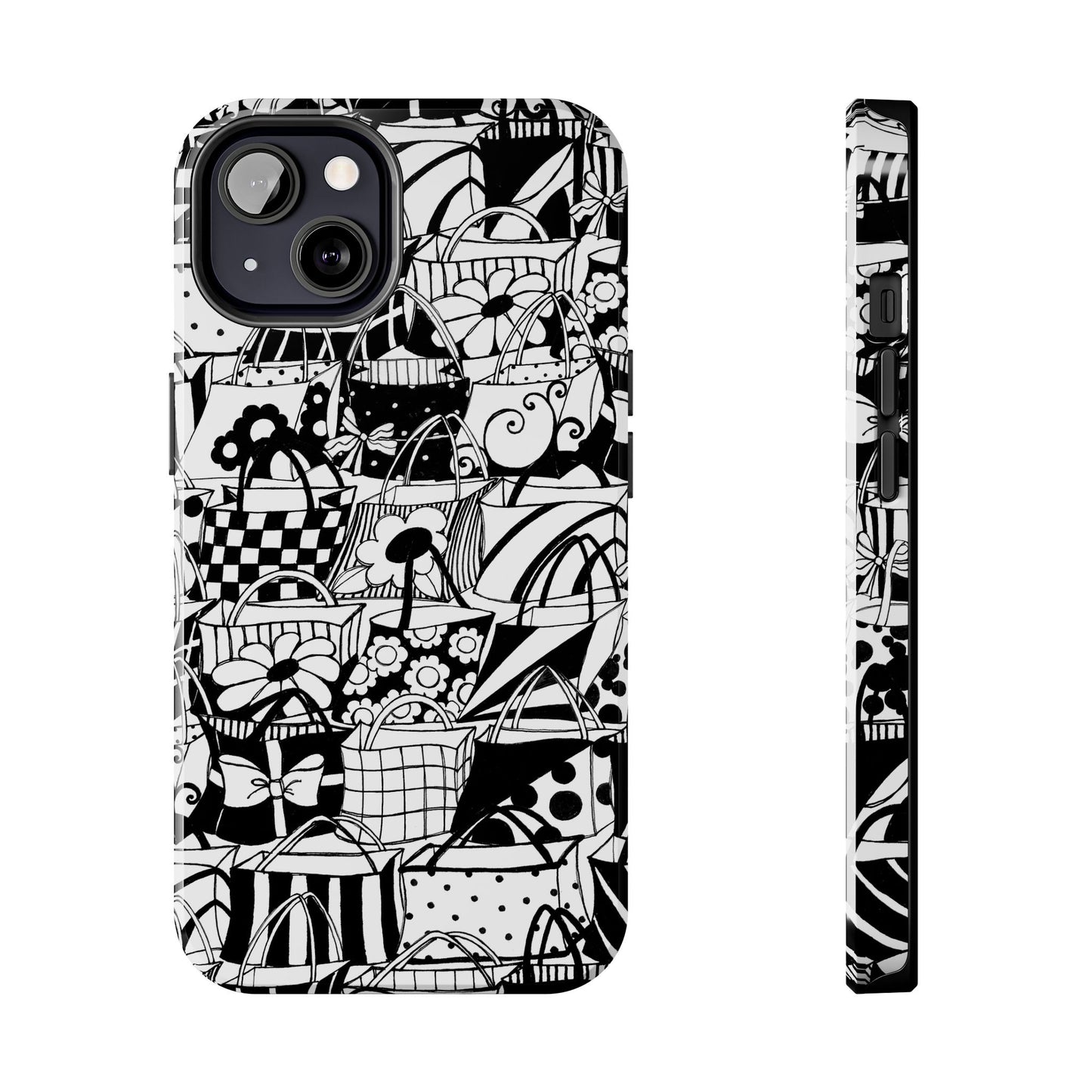 Totally Black / White Phone Case