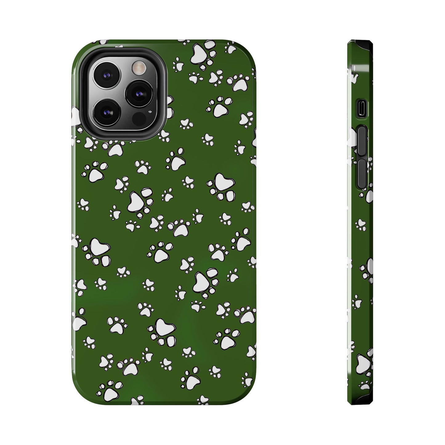 Paw Flakes Green Phone Case