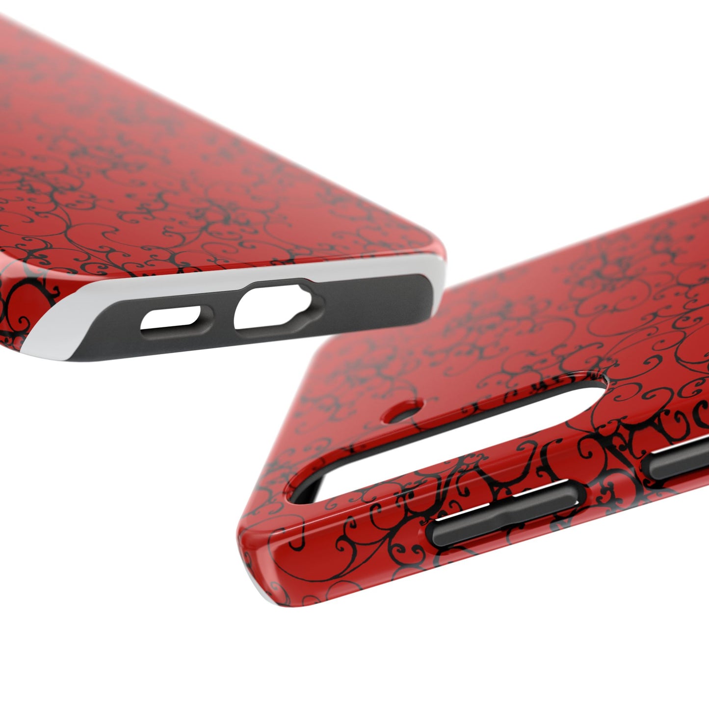 Elegant Scroll Red / Black Phone Case