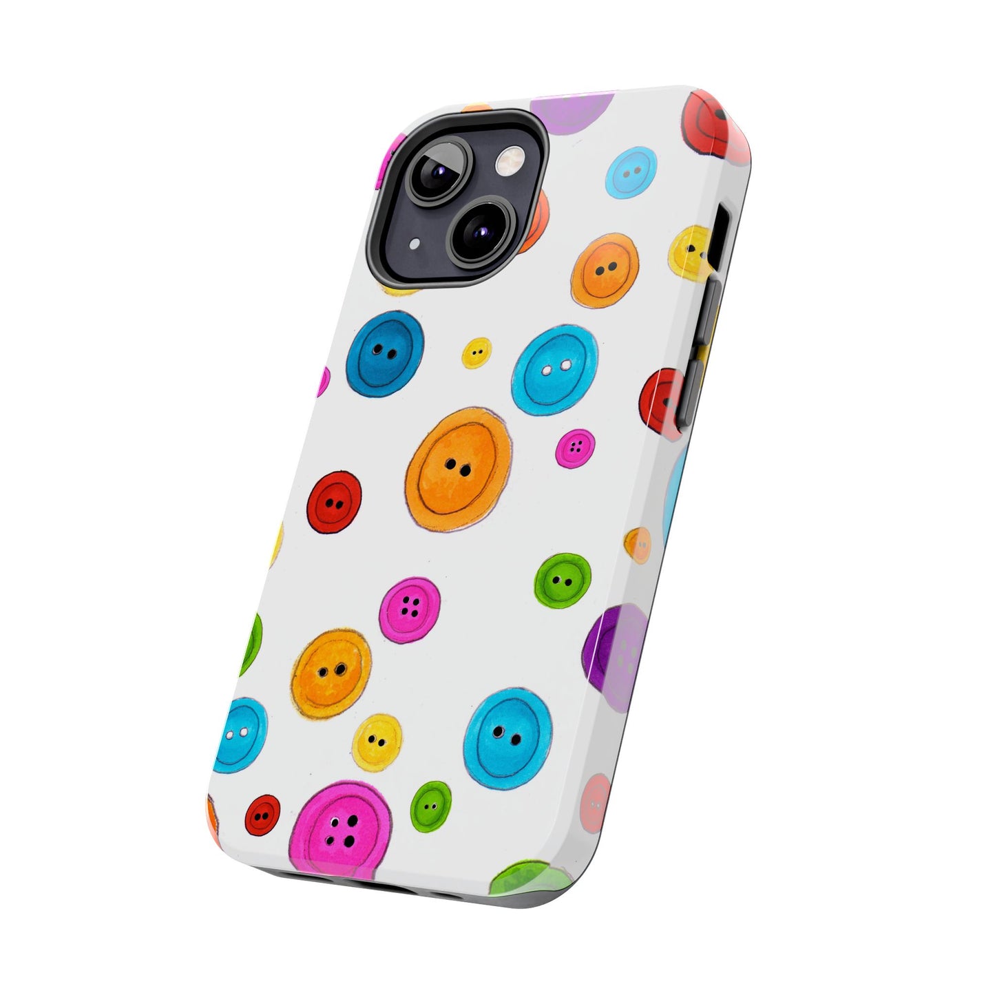 Button Dots White Phone Case