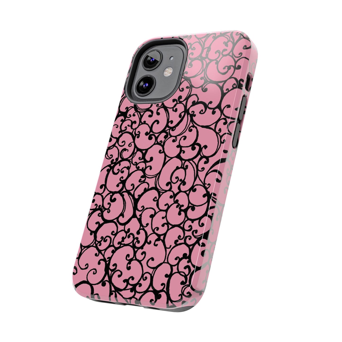 Scrollie Pink / Black Phone Case