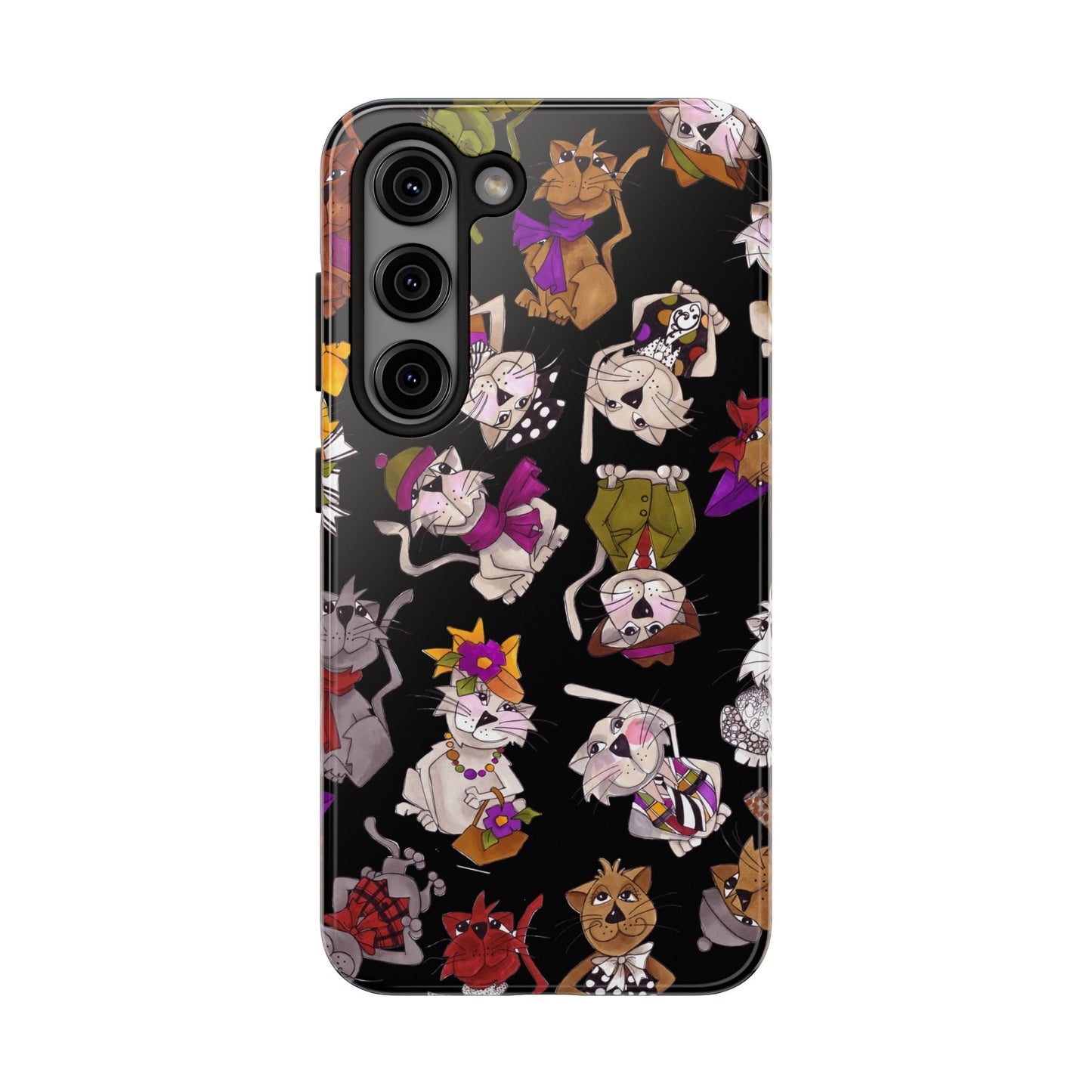 Spice Cats Tossed Black Phone Case