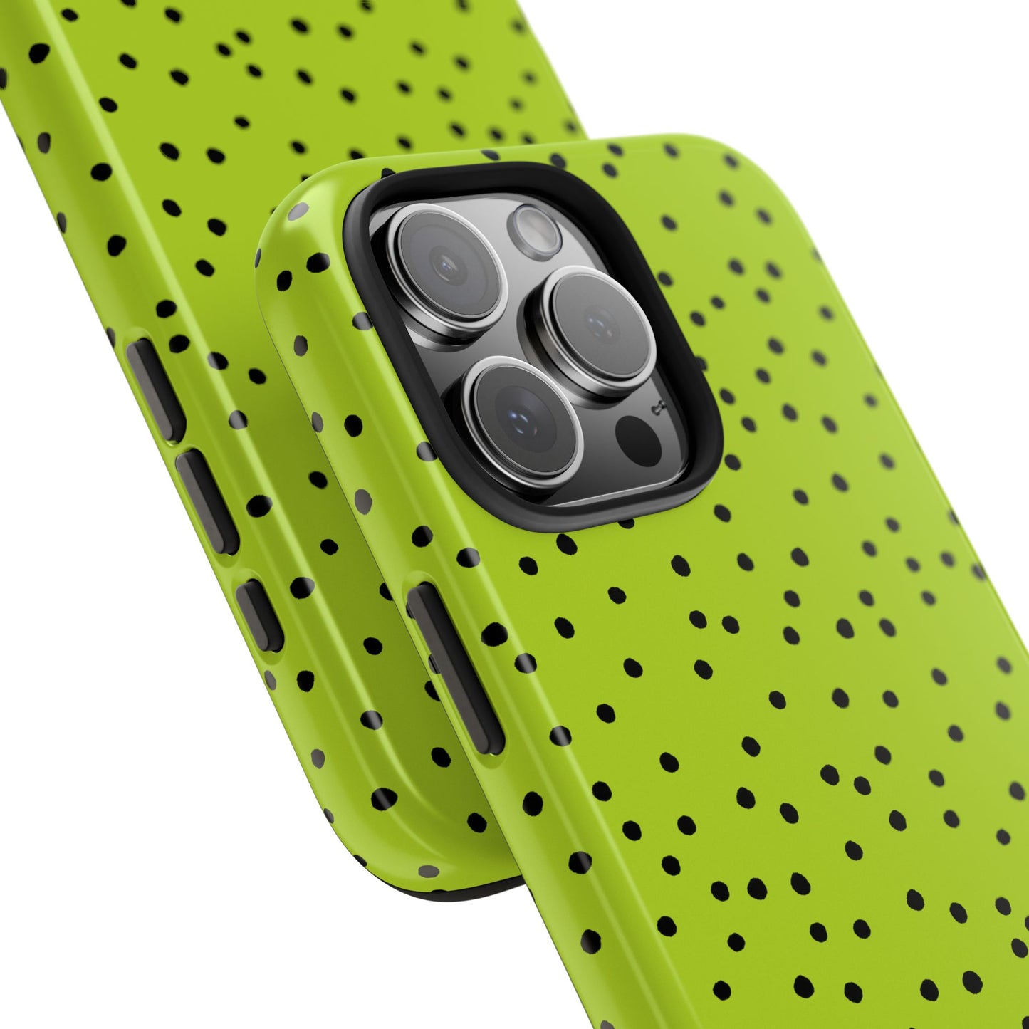 Dinky Dots Lime / Black Phone Case
