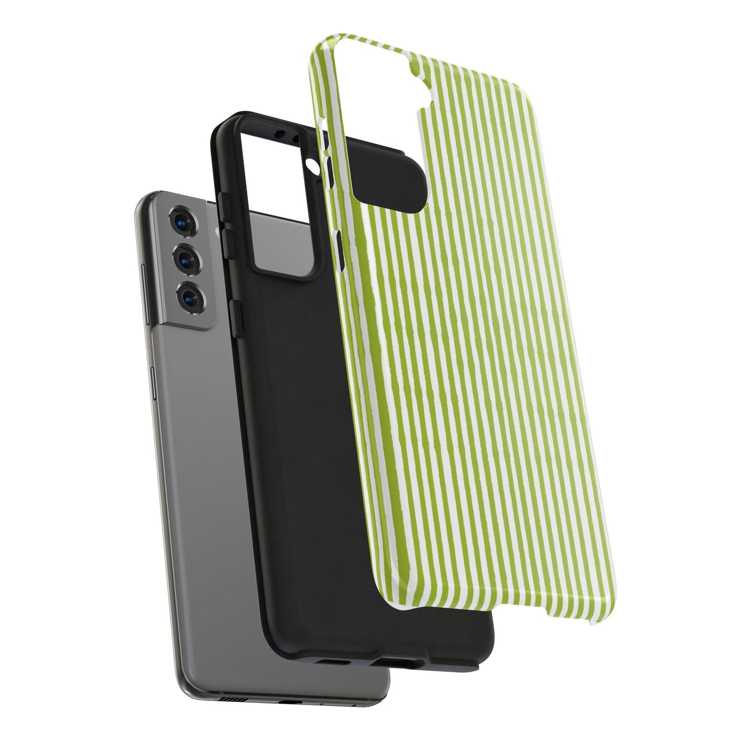 Lazy Stripe Green / White Phone Case