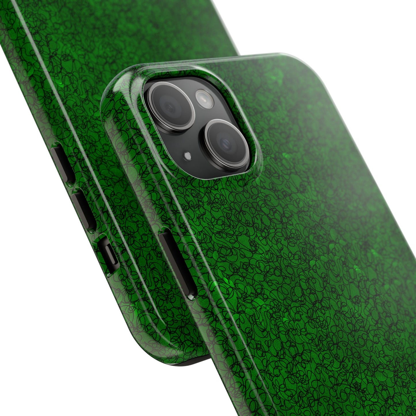 Scribble Green / Black Phone Case