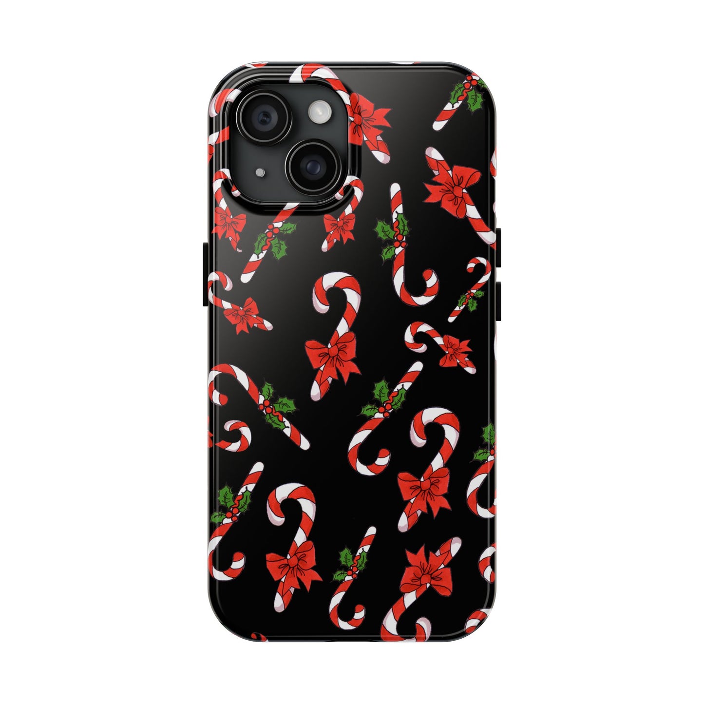 Candy Cane Crowd Black Phone Case
