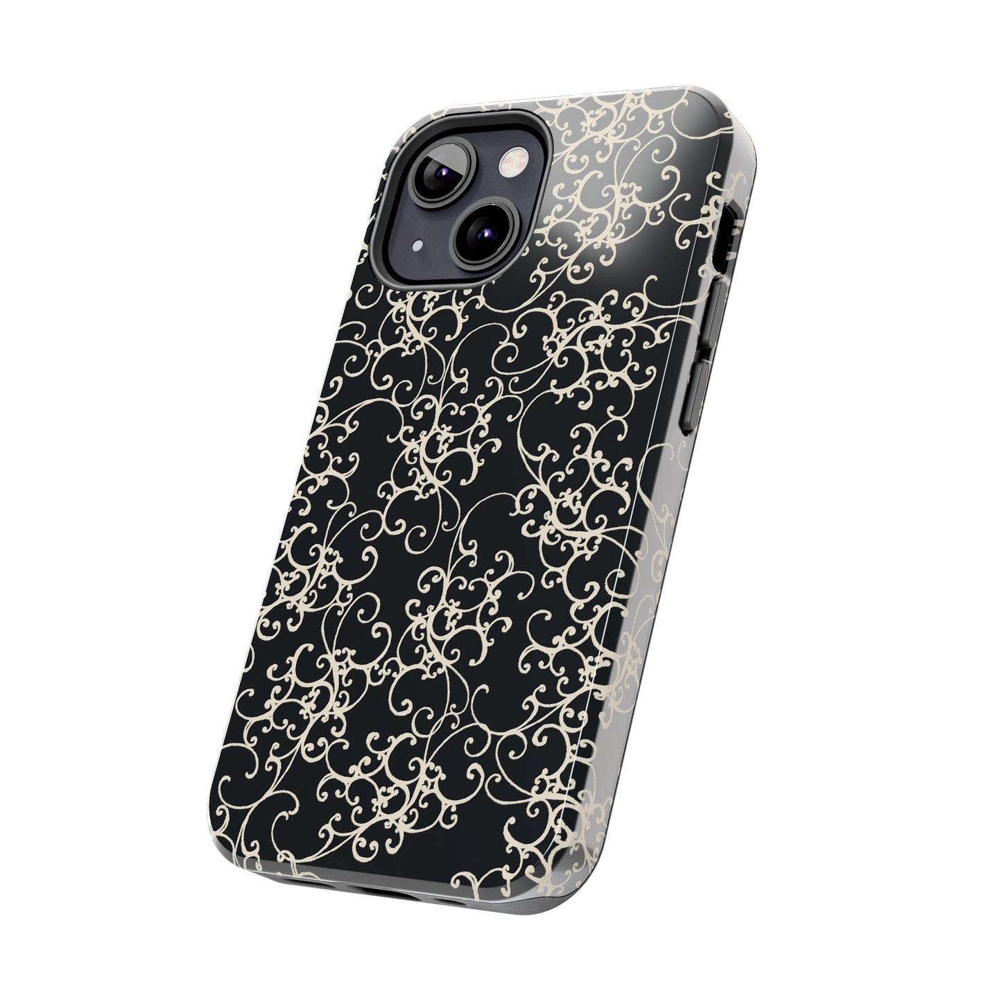 Elegant Scroll Black / Ivory Phone Case
