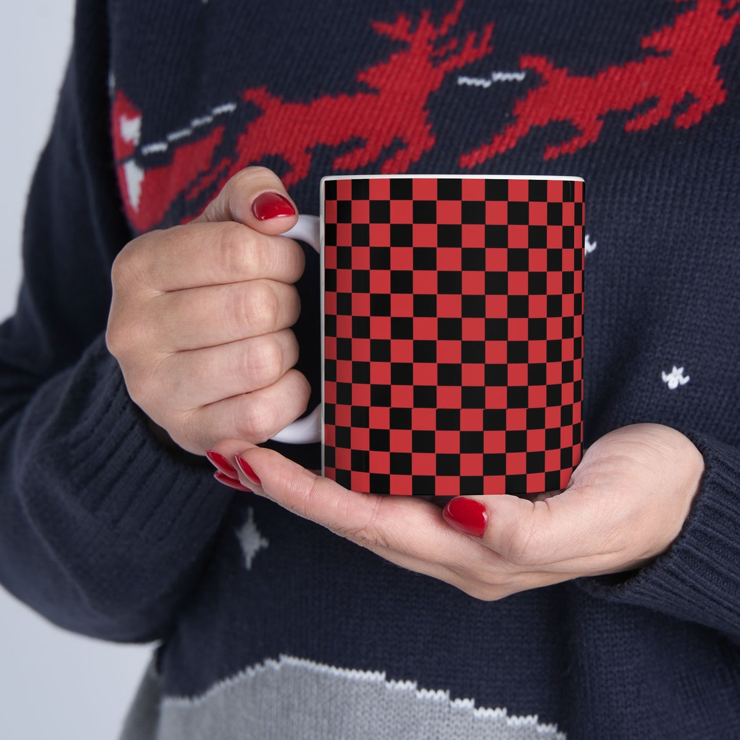Checkerboard Red / Black Cup
